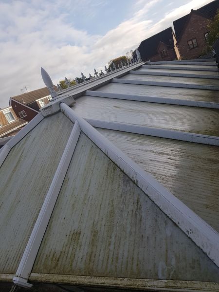 Conservatory clean completed in Hucknall: Swipe To View More Images