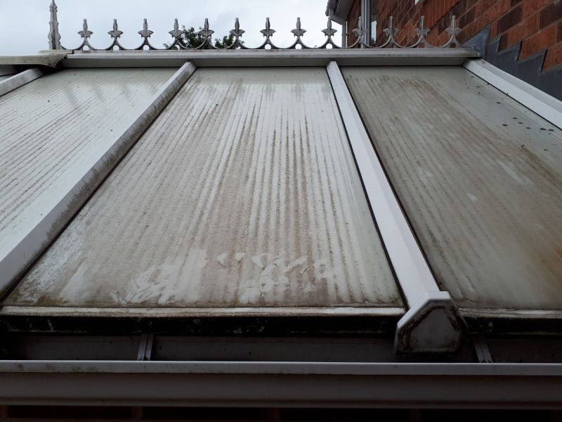 Conservatory soft wash roof cleaning services,

Before photo from conservatory clean in Hucknall: Swipe To View More Images