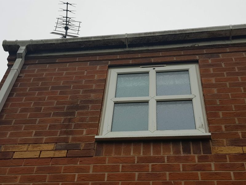 UPVC gutters, soffits & Fascias in need of a Deep clean on this property in Hucknall.: Swipe To View More Images