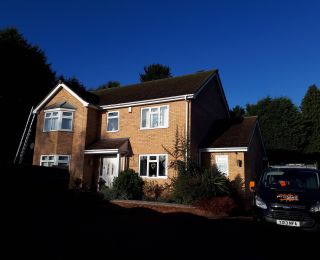 A large roof to be Manually scraped of the moss, Cleaned using our specialist Softwash machine followed by biocide treatment to keep the roof clean for 5years+: Click Here To View Larger Image