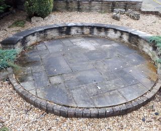 Indian sandstone cleaning in Heanor, This was an area the owner was going to rip up and replace until we cleaned it using our Softwash cleaning system!: Click Here To View Larger Image