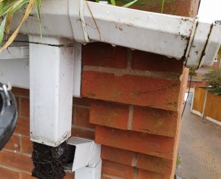This guttering had to be taken apart to remove the blockage: Click Here To View Larger Image